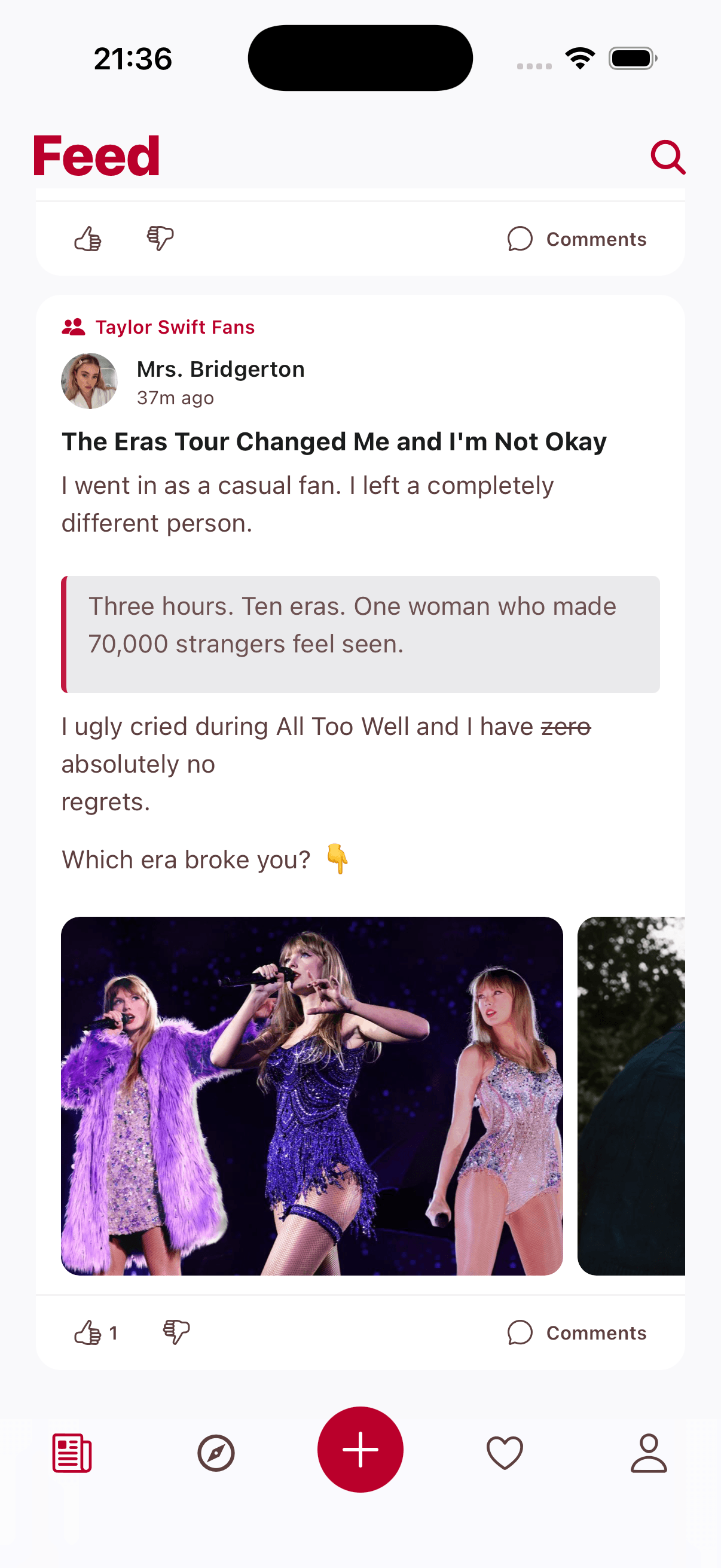 Groupys community feed